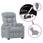 vidaXL Fauteuil inclinable électrique Gris clair Tissu