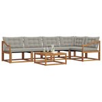 vidaXL Ensemble de canapés d'extérieur 6 Pièces Gris Naturel et Clair