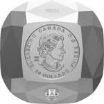 Pièce de monnaie en Argent 50 Dollars g 80 Millésime 2024 Forevermark Diamond FOREVERMARK BLACK LABEL CUSHION DIAMOND 3D
