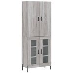 vidaXL Buffet haut Sonoma gris 69 5x34x180 cm Bois d'ingénierie
