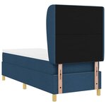 vidaXL Lit à ressorts avec matelas gris foncé 90x190 cm Bleu