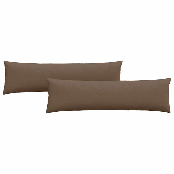 vidaXL Coussins de canapé 2 Pièces Marron 145 x 40 cm tissu