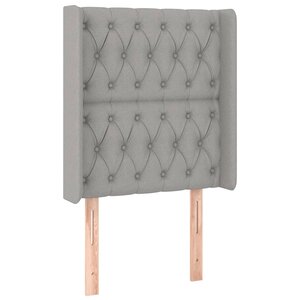 vidaXL Tête de lit avec oreilles Gris clair 83x16x118/128 cm Tissu