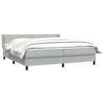 vidaXL Sommier à lattes de lit et matelas gris clair 180x220cm velours