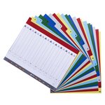 Intercalaires imprimés alphabétique PP 12/100e - 20 positions - A4+ - Assorties vives EXACOMPTA