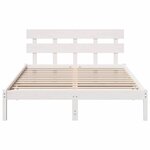 vidaXL Cadre de lit Blanc 150 x 200 cm Bois de pin massif
