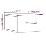 vidaXL Table de chevet murale vieux bois 35x35x20 cm