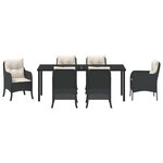vidaXL Ensemble de salle à manger pour jardin 7 Pièces Noir polyrotin