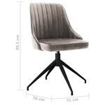 vidaXL Chaises à manger lot de 6 gris clair velours