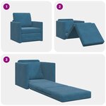 vidaXL Canapé Lit 2-en-1 Bleu 74x77x81 cm Velours