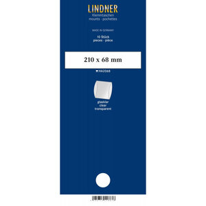 Bandes double soudure 210 x 68 mm pour timbres-poste. Fond - Transparent