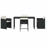 vidaXL Ensemble de salle à manger pour jardin 5 Pièces Noir Poly rotin