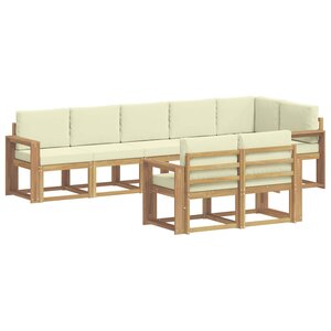 vidaXL Ensemble de canapés d'extérieur 8 Pièces Blanc et crème Polyester