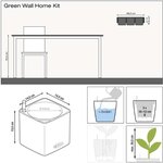 LECHUZA 3 Pièces Jardinières Green Wall Home Kit Blanc brillant