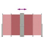 vidaXL Auvent latéral rétractable Rouge 140x1200 cm
