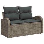vidaXL Ensemble de Canapés avec coussin 7 Pièces Gris polyrotin
