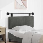 vidaXL Tête de lit suspendue Gris foncé Tissu en velours côtelé