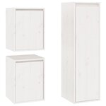 vidaXL Meubles TV 3 Pièces Blanc Bois massif de pin