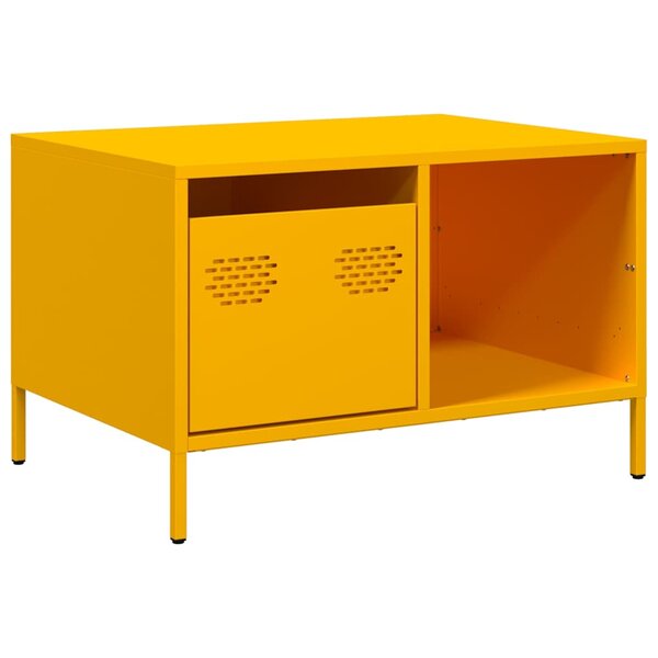 vidaXL Table basse jaune moutarde 68 5x50x43 5 cm acier laminé à froid