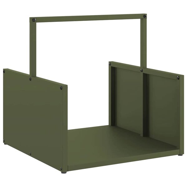 vidaXL Portant de bois chauffage vert olive 40x40x40 cm