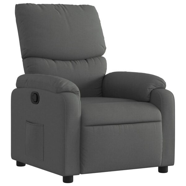 vidaXL Fauteuil inclinable en tissu gris foncé