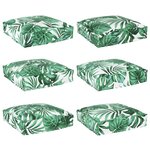 vidaXL Coussin Feuille 6 Pièces Motif feuille 40 x 40 x 8 cm Tissu Oxford