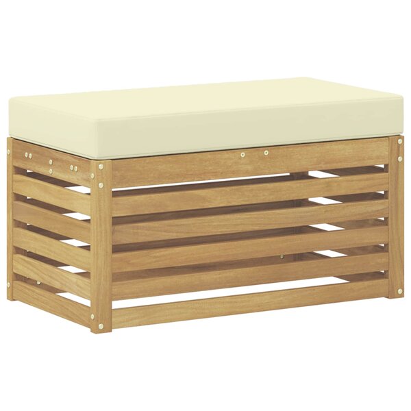 vidaXL Banc de Jardin Bois d'Acacia Massif Blanc