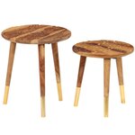 vidaXL Tables basses 2 Pièces Bois massif