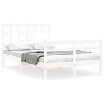 vidaXL Cadre de lit sans matelas blanc bois de pin massif