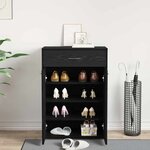 vidaXL Rack à chaussures Chêne noir 60 x 35 x 84 cm Bois d'ingénierie