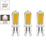 Pack de 3 ampoules retroled caspule  culot g9  2 6w cons. (20w eq.)  200 lumens  lumière blanc neutre