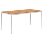 vidaXL Table à dîner de jardin 160x80x75cm Bois de teck massif et inox