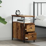 vidaXL Cabinet de chevet avec tiroir 2 Pièces Bois ancien 30 x 60 x 60 cm