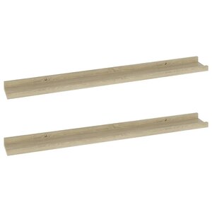 vidaXL Étagères murales 2 pièces Chêne Sonoma 80x9x3 cm