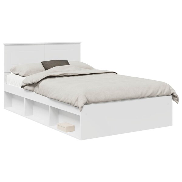 vidaXL Cadre de lit Blanc 120 x 190 cm Bois d'ingénierie