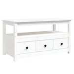 vidaXL Table basse Blanc 102x49x55 cm Bois massif de pin