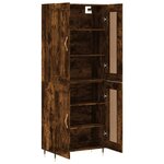 vidaXL Buffet haut Chêne fumé 69 5x34x180 cm Bois d'ingénierie