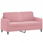 vidaXL Canapé 2 places avec oreillers décoratifs rose 140 cm velours