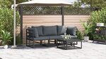 vidaXL Ensemble de canapé de jardin 4 Pièces Noir 70 x 70 x 32 cm