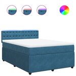 vidaXL Sommier à lattes de lit et matelas bleu 160x200 cm velours