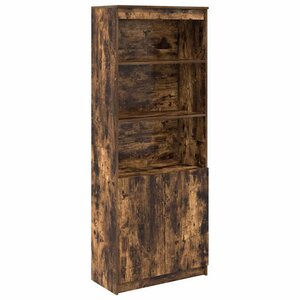 vidaXL Buffet haut chêne fumé 70x35x180 cm bois d'ingénierie