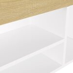 vidaXL Banc à chaussures et coussin blanc chêne sonoma bois ingénierie
