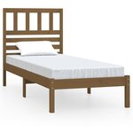 vidaXL Cadre de lit Marron miel Bois de pin massif 100x200 cm