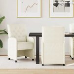 vidaXL Chaises de salle à manger 2 Pièces Crème 58 x 67 x 97 cm Velours