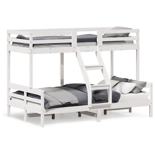 vidaXL Lit superposé sans matelas 90x200/120x200 cm blanc bois massif