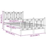 vidaXL Cadre de lit métal sans matelas et pied de lit blanc 120x200 cm