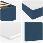 vidaXL Lit avec rangement et matelas Bleu 200 x 200 cm Polyester