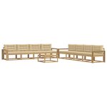 vidaXL Ensemble de canapés d'extérieur 9 Pièces Blanc et Beige