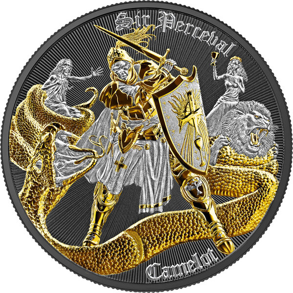 Monnaie SIR PERCEVAL Camelot Multimetal 1 Oz Argent 2$ Niue 2026 (PRÉCOMMANDE)
