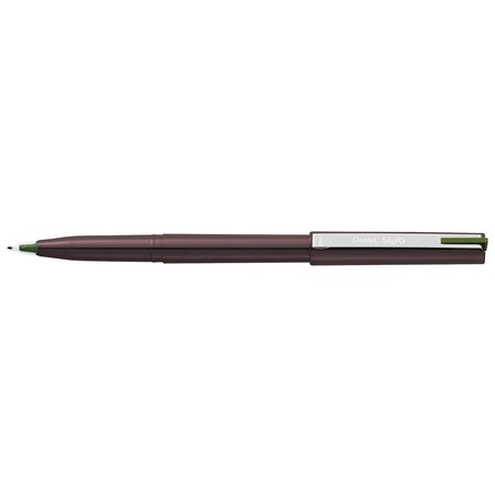 Feutre à plume plastique pentel stylo jm20 vert olive x 12 pentel